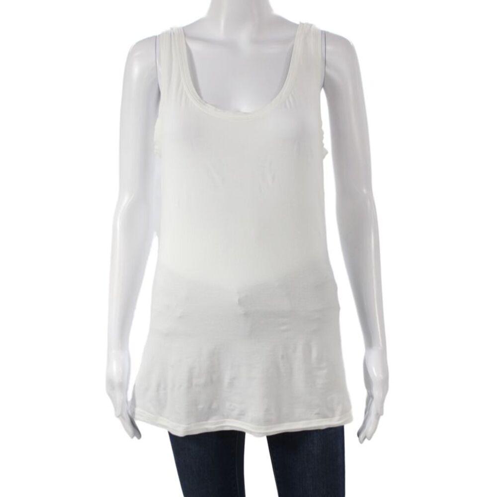 Hanro Women Sleeveless Scoop Neck Cotton Basic Tank White Size M